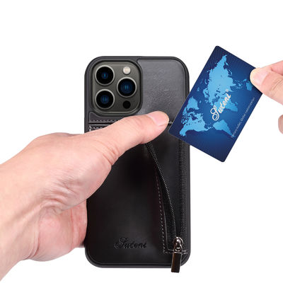 Γνήσια περίπτωση πορτοφολιών Iphone πολυτέλειας τηλεφωνικών περιπτώσεων δέρματος σύγχρονη