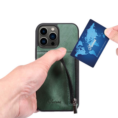 Γνήσια περίπτωση πορτοφολιών Iphone πολυτέλειας τηλεφωνικών περιπτώσεων δέρματος σύγχρονη