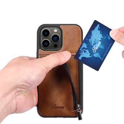 Γνήσια περίπτωση πορτοφολιών Iphone πολυτέλειας τηλεφωνικών περιπτώσεων δέρματος σύγχρονη