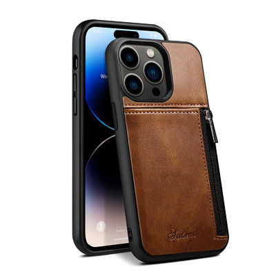 Γνήσια περίπτωση πορτοφολιών Iphone πολυτέλειας τηλεφωνικών περιπτώσεων δέρματος σύγχρονη