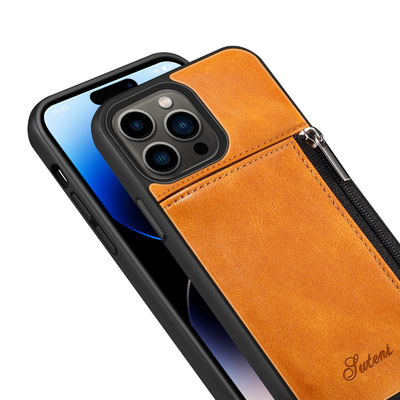 Γνήσια περίπτωση πορτοφολιών Iphone πολυτέλειας τηλεφωνικών περιπτώσεων δέρματος σύγχρονη