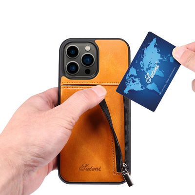 Γνήσια περίπτωση πορτοφολιών Iphone πολυτέλειας τηλεφωνικών περιπτώσεων δέρματος σύγχρονη